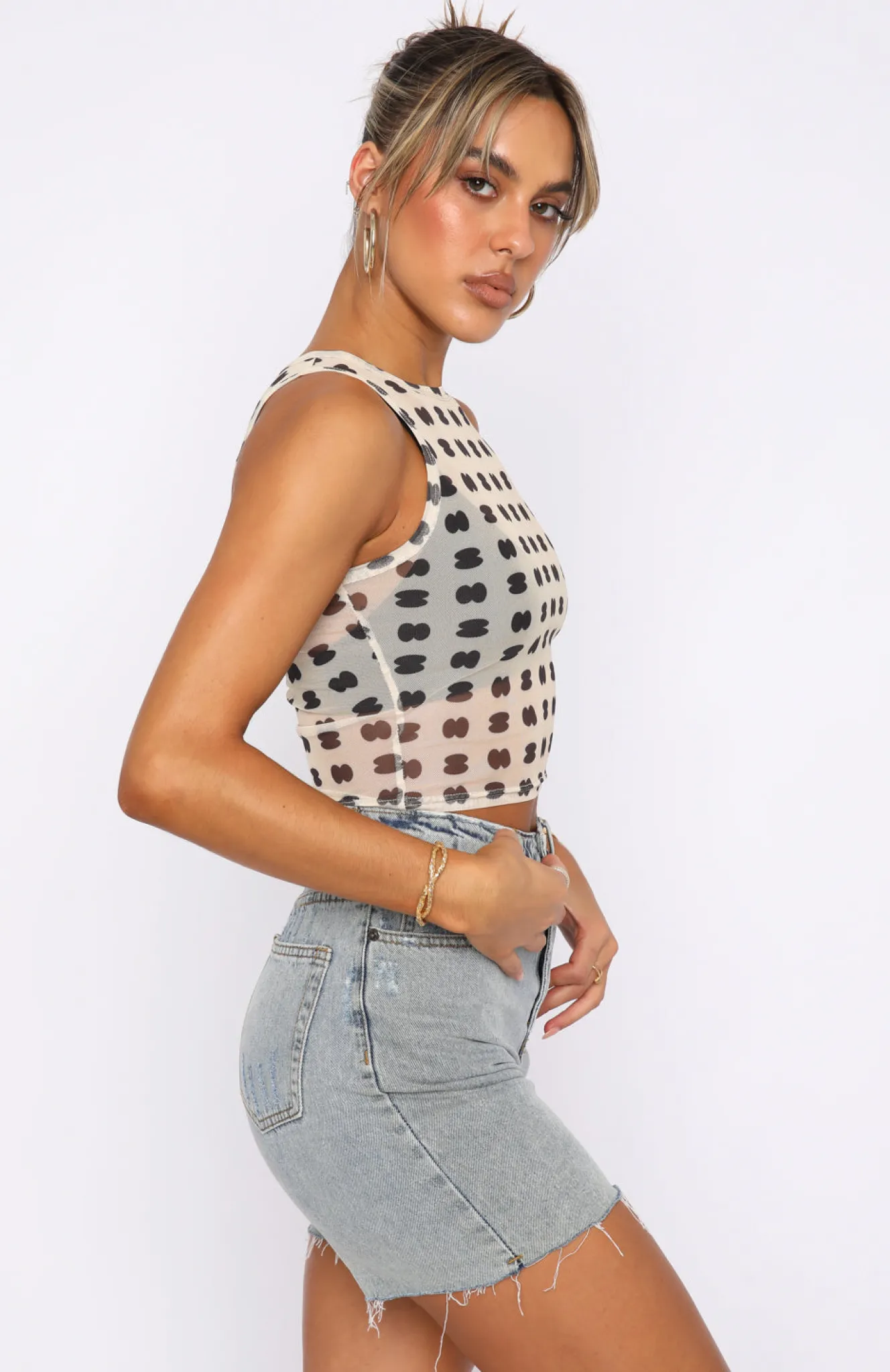 Shirts & Blouses | White Fox Boutique Best You Had Crop Beige Print nude