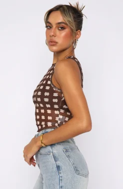 Shirts & Blouses | White Fox Boutique Best You Had Crop Chocolate Print brown