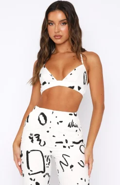 Shirts & Blouses | White Fox Boutique Better Without You Crop Scribble white