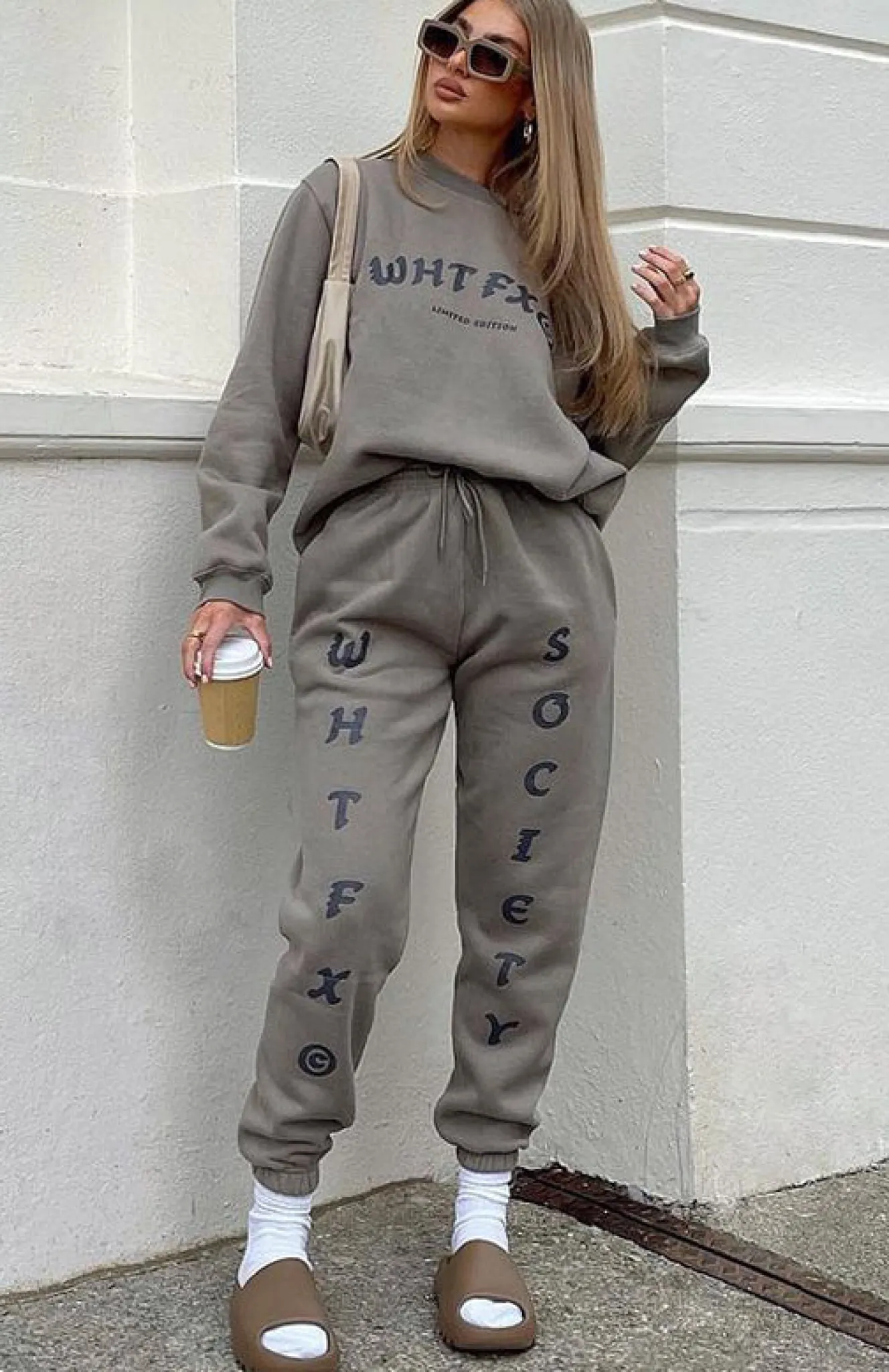 Sweatpants | White Fox Boutique Big League Sweatpants Mocha brown