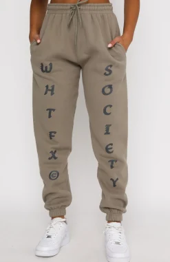 Sweatpants | White Fox Boutique Big League Sweatpants Mocha brown