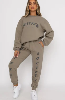 Sweatpants | White Fox Boutique Big League Sweatpants Mocha brown