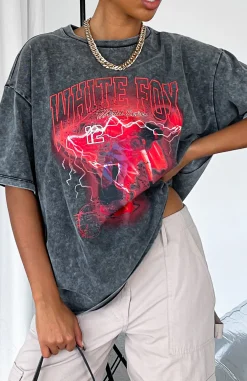 Shirts & Blouses | White Fox Boutique Big Moves Oversized Tee Acid Wash black