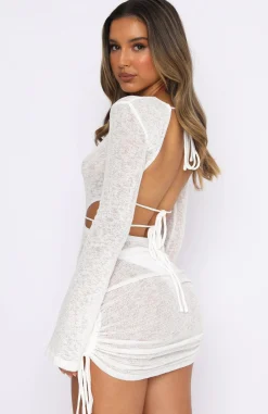 Resort Wear | White Fox Boutique Break Free Long Sleeve Mini Dress white