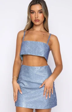 Shirts & Blouses | White Fox Boutique Breathtaking Crop Ice blue