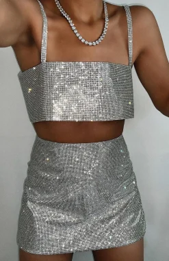 Shirts & Blouses | White Fox Boutique Breathtaking Crop silver