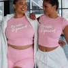 Shirts & Blouses | White Fox Boutique Bride Squad Ribbed Baby Tee Baby pink