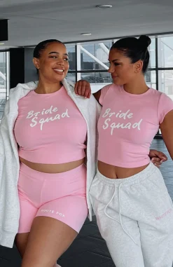 Shirts & Blouses | White Fox Boutique Bride Squad Ribbed Baby Tee Baby pink