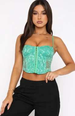 Shirts & Blouses | White Fox Boutique Brighter Days Ahead Lace Bustier green