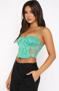 Shirts & Blouses | White Fox Boutique Brighter Days Ahead Lace Bustier green