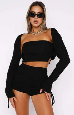 Shorts | White Fox Boutique Bring Out The Best Ribbed Shorts black