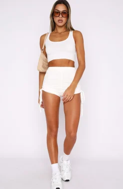 Shorts | White Fox Boutique Bring Out The Best Ribbed Shorts white