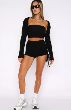 Shorts | White Fox Boutique Bring Out The Best Ribbed Shorts black