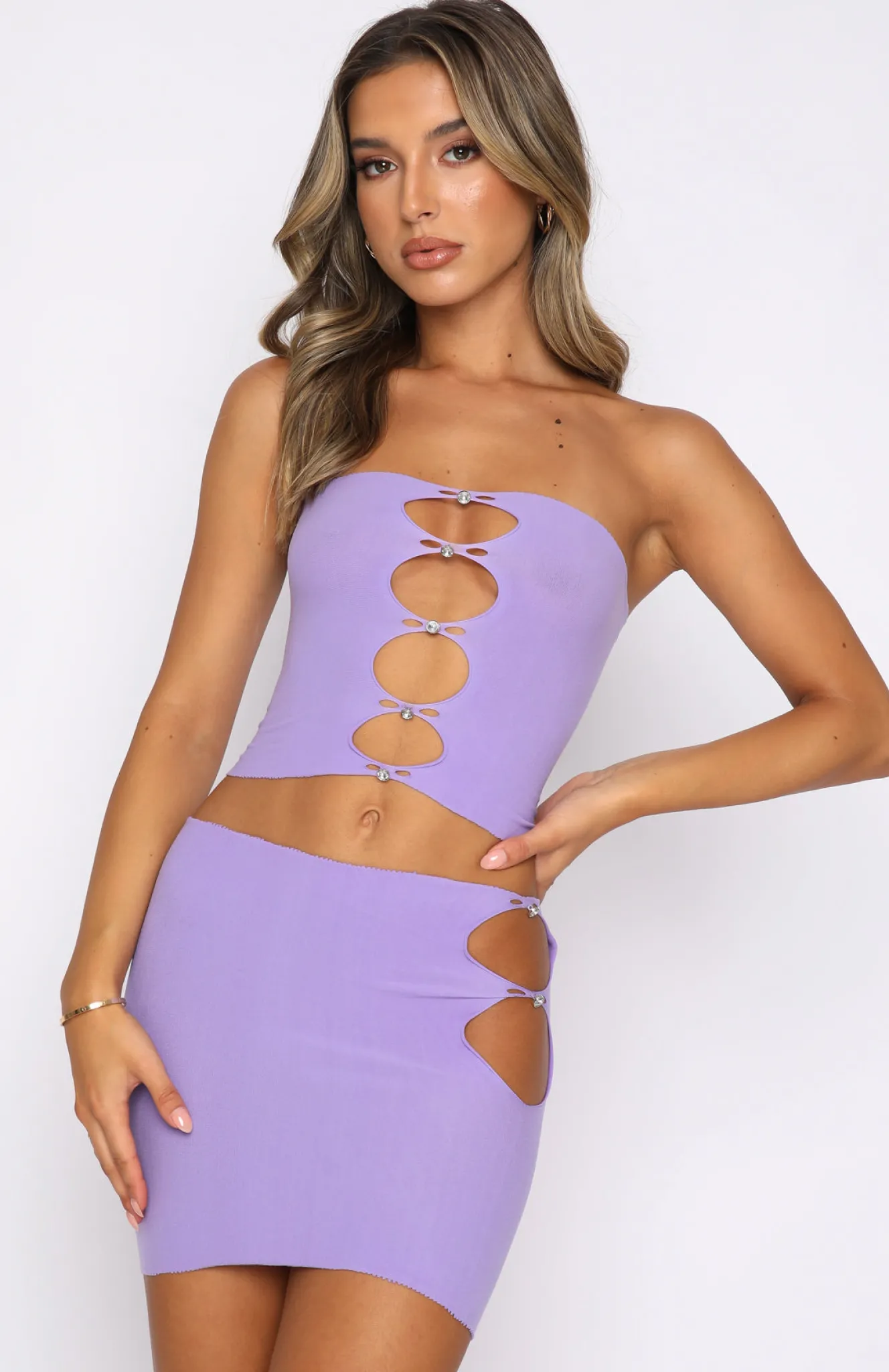 Restocked | White Fox Boutique Built Like This Mini Skirt purple