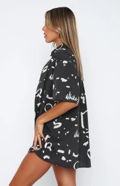 Shirts & Blouses | White Fox Boutique Cabo Cutie Button Up Shirt Scribble black