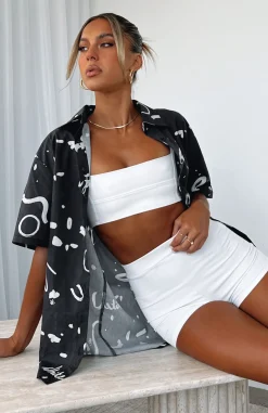 Shirts & Blouses | White Fox Boutique Cabo Cutie Button Up Shirt Scribble black