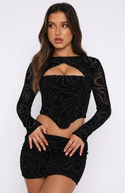 Shirts & Blouses | White Fox Boutique Can't Relate Long Sleeve Bustier Burnout black