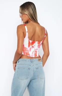 Shirts & Blouses | White Fox Boutique Can't Stop Me Bustier Pink Morpho multi