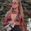 Shirts & Blouses | White Fox Boutique Capture This Long Sleeve Crop Flame Print pink