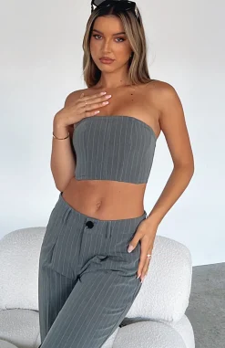 Shirts & Blouses | White Fox Boutique Catch The Trend Bustier Stripe grey