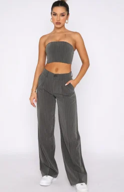 Shirts & Blouses | White Fox Boutique Catch The Trend Bustier Stripe grey