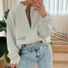 Jackets & Blazers | White Fox Boutique Caught Up With You Zip Front Sweater Marle grey