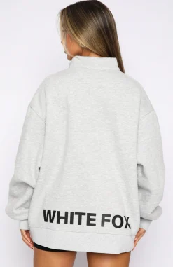 Jackets & Blazers | White Fox Boutique Caught Up With You Zip Front Sweater Marle grey