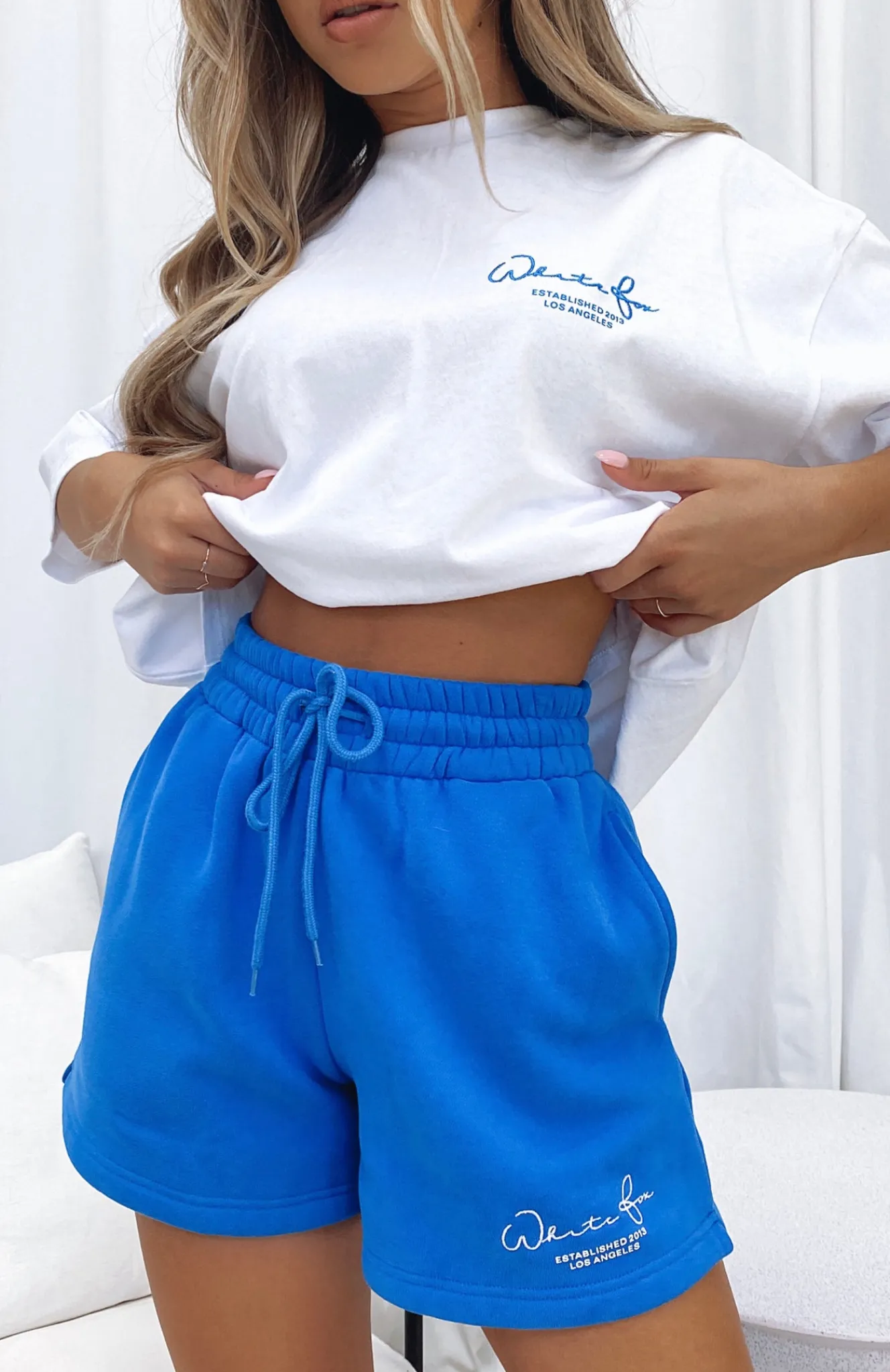 Shorts | White Fox Boutique Check It Out Lounge Shorts Electric blue
