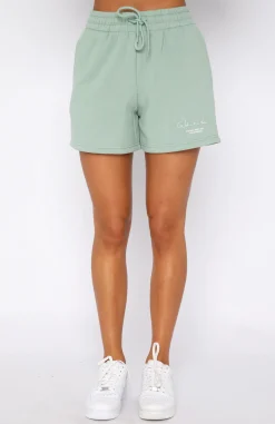 Shorts | White Fox Boutique Check It Out Lounge Shorts Sage green