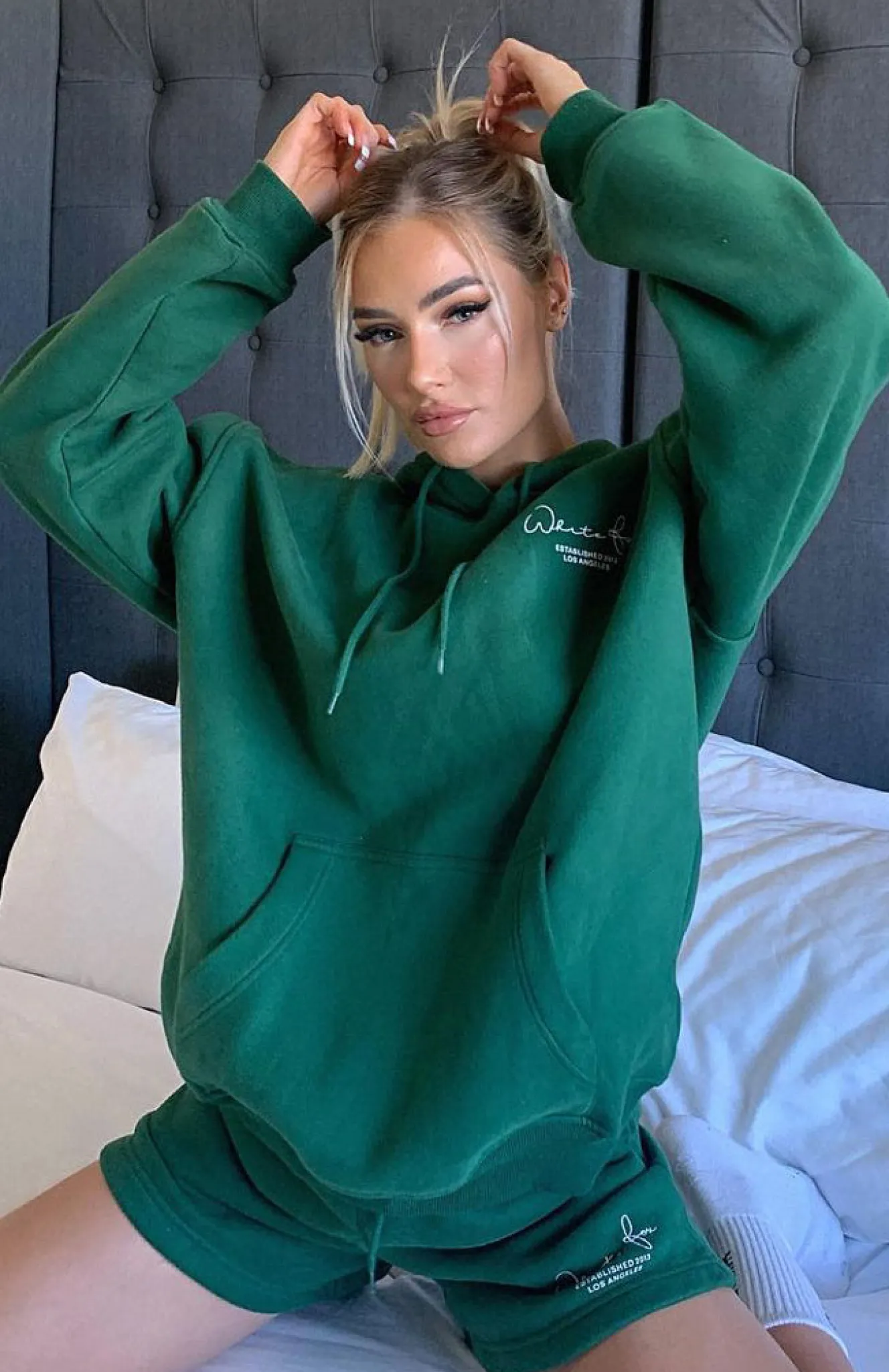 Shorts | White Fox Boutique Check It Out Lounge Shorts Forest green