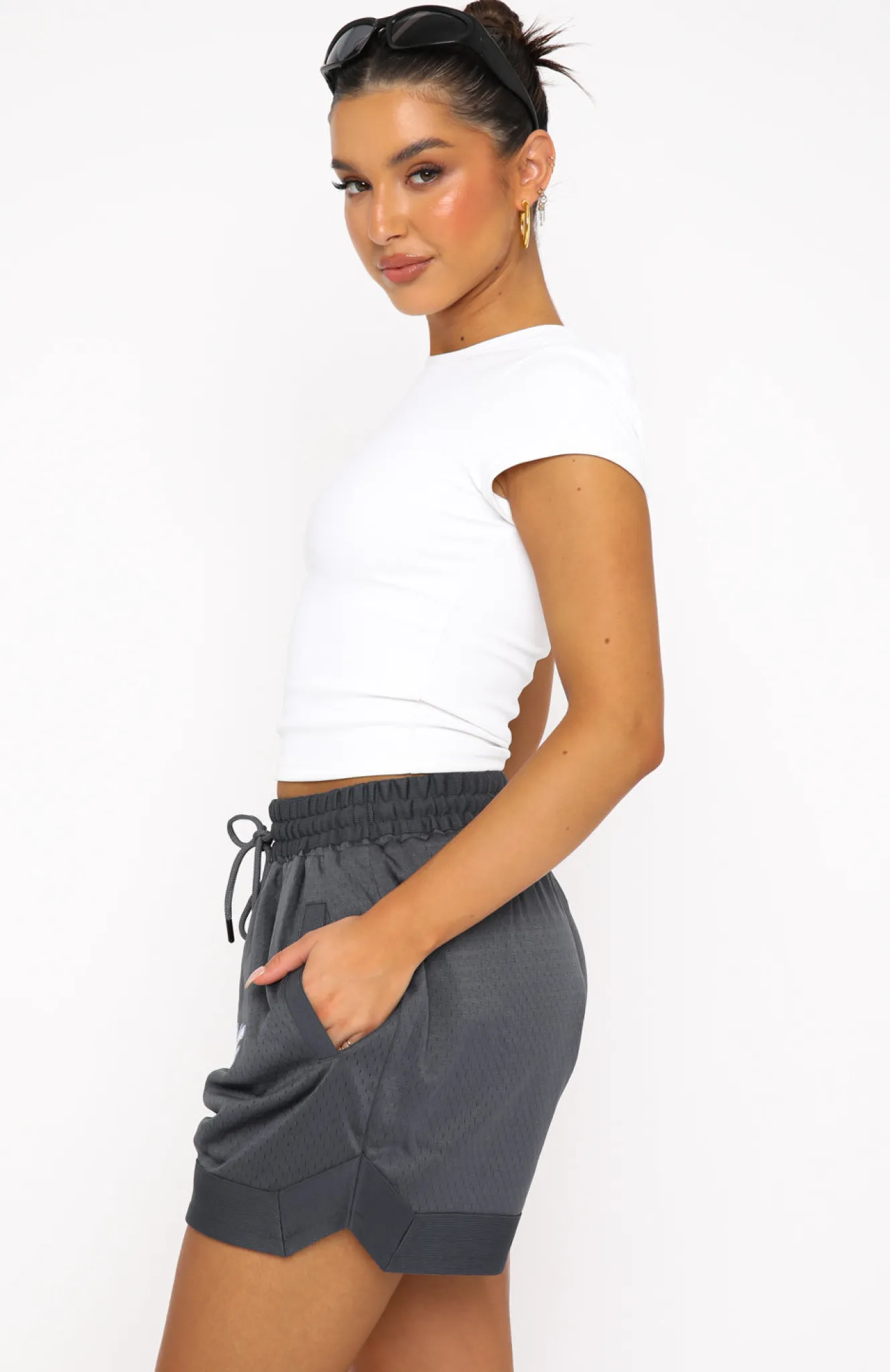 Shorts | White Fox Boutique Check This Out Shorts Charcoal grey