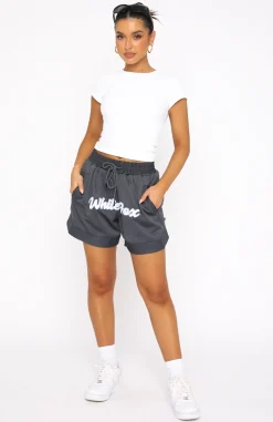 Shorts | White Fox Boutique Check This Out Shorts Charcoal grey