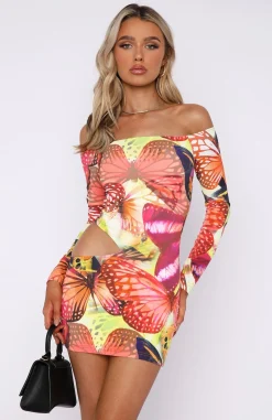Long Sleeve Dresses | White Fox Boutique City Girl Long Sleeve Mini Dress Sunset Monarch multi