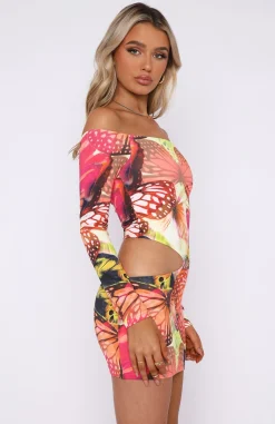 Long Sleeve Dresses | White Fox Boutique City Girl Long Sleeve Mini Dress Sunset Monarch multi
