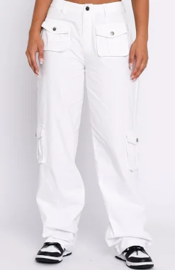 Pants | White Fox Boutique Clear My Mind Cargo Pants white