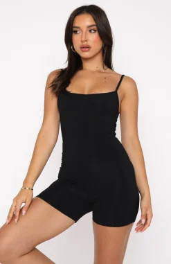 Restocked | White Fox Boutique Clearly Into You Playsuit black