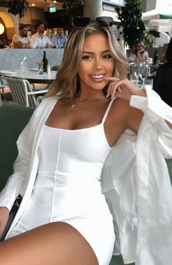 Restocked | White Fox Boutique Clearly Into You Playsuit Off white