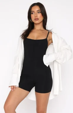 Restocked | White Fox Boutique Clearly Into You Playsuit black