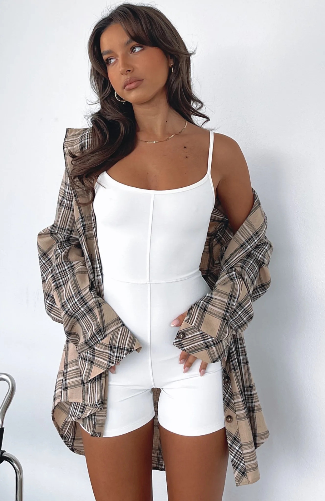Restocked | White Fox Boutique Clearly Into You Playsuit Off white