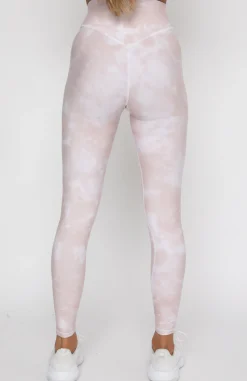 Leggings | White Fox Boutique Comfort Zone Leggings Dusty Tie Dye pink