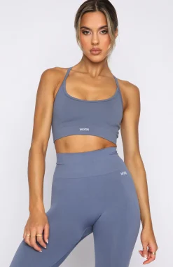 Sports Bras & Crops | White Fox Boutique Cool Off Seamless Sports Bra Steel blue
