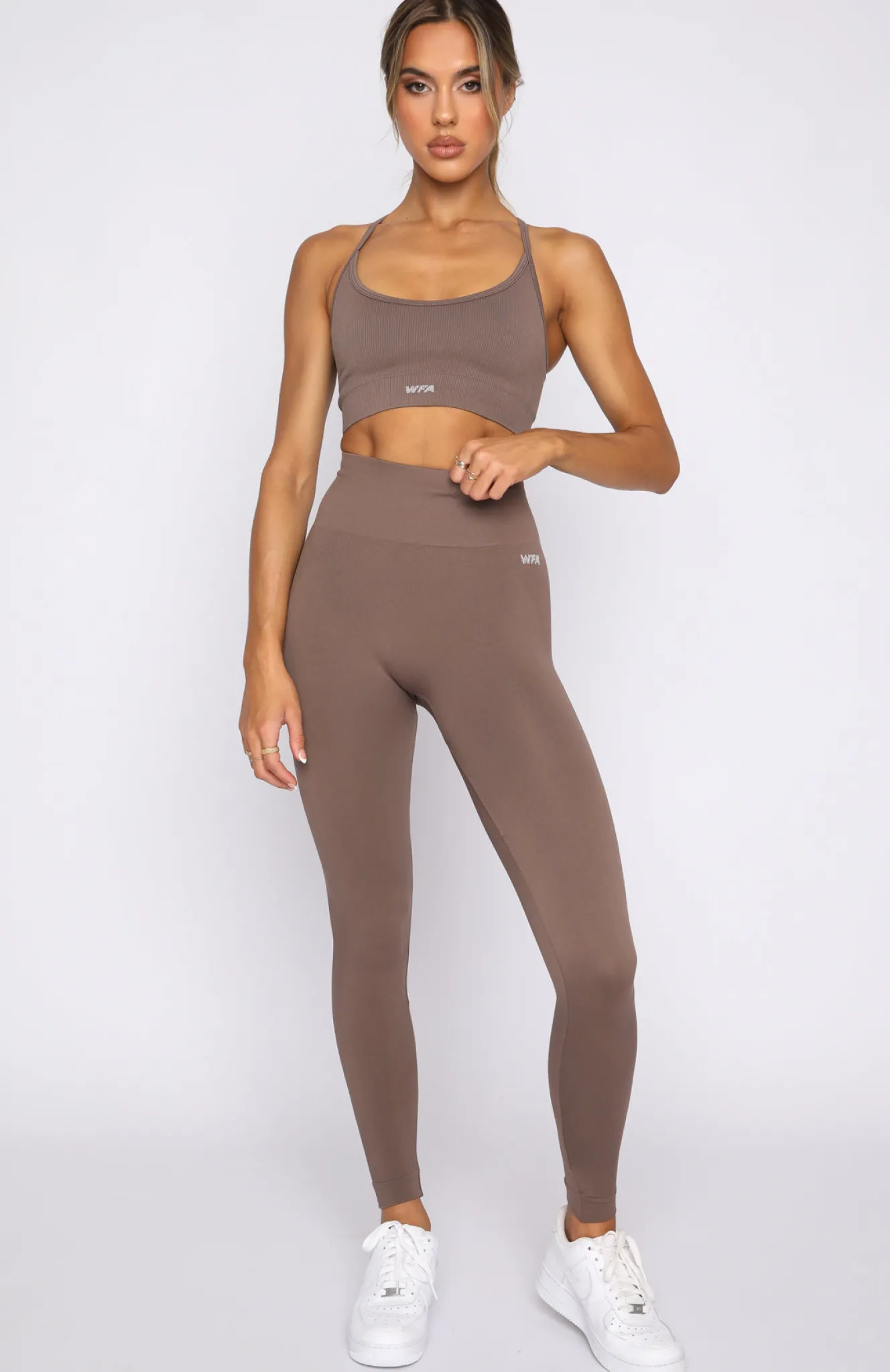 Sports Bras & Crops | White Fox Boutique Cool Off Seamless Sports Bra Cocoa brown