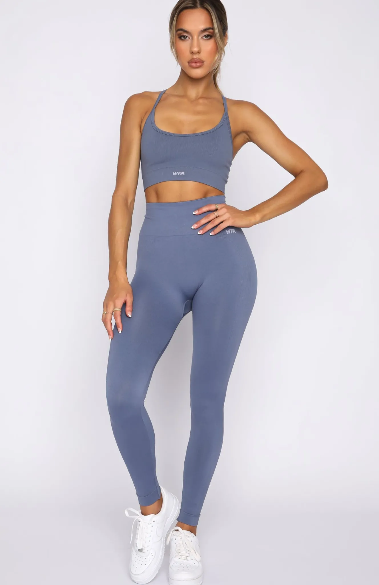 Sports Bras & Crops | White Fox Boutique Cool Off Seamless Sports Bra Steel blue