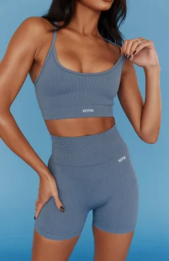Sports Bras & Crops | White Fox Boutique Cool Off Seamless Sports Bra Steel blue