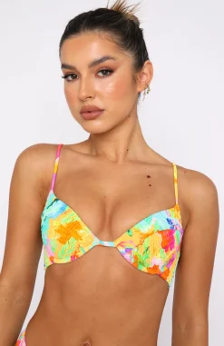 Bikini Tops | White Fox Boutique Costa Rica Bikini Top Ruched Floral Pop multi