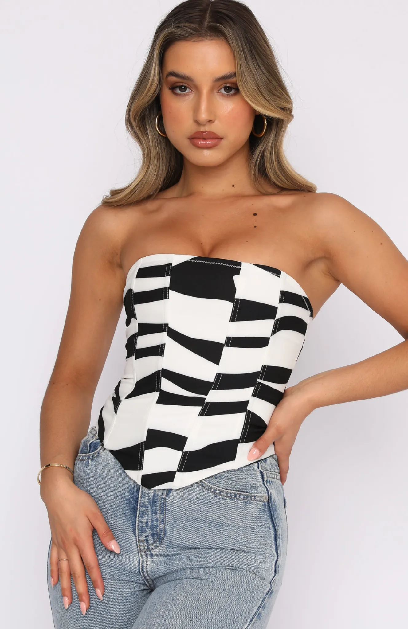 Shirts & Blouses | White Fox Boutique Count Me In Bustier Zebra Print multi