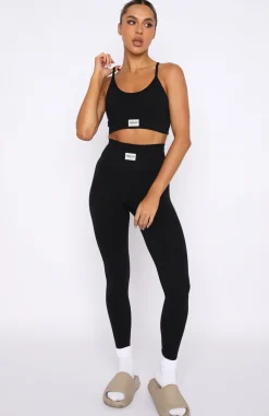 Leggings | White Fox Boutique Cross The Line Seamless High Waisted Leggings black