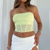 Shirts & Blouses | White Fox Boutique Crossed My Mind Corset Crop Pistachio green