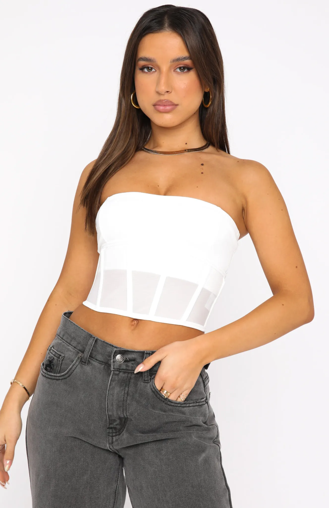 Shirts & Blouses | White Fox Boutique Crossed My Mind Corset Crop white