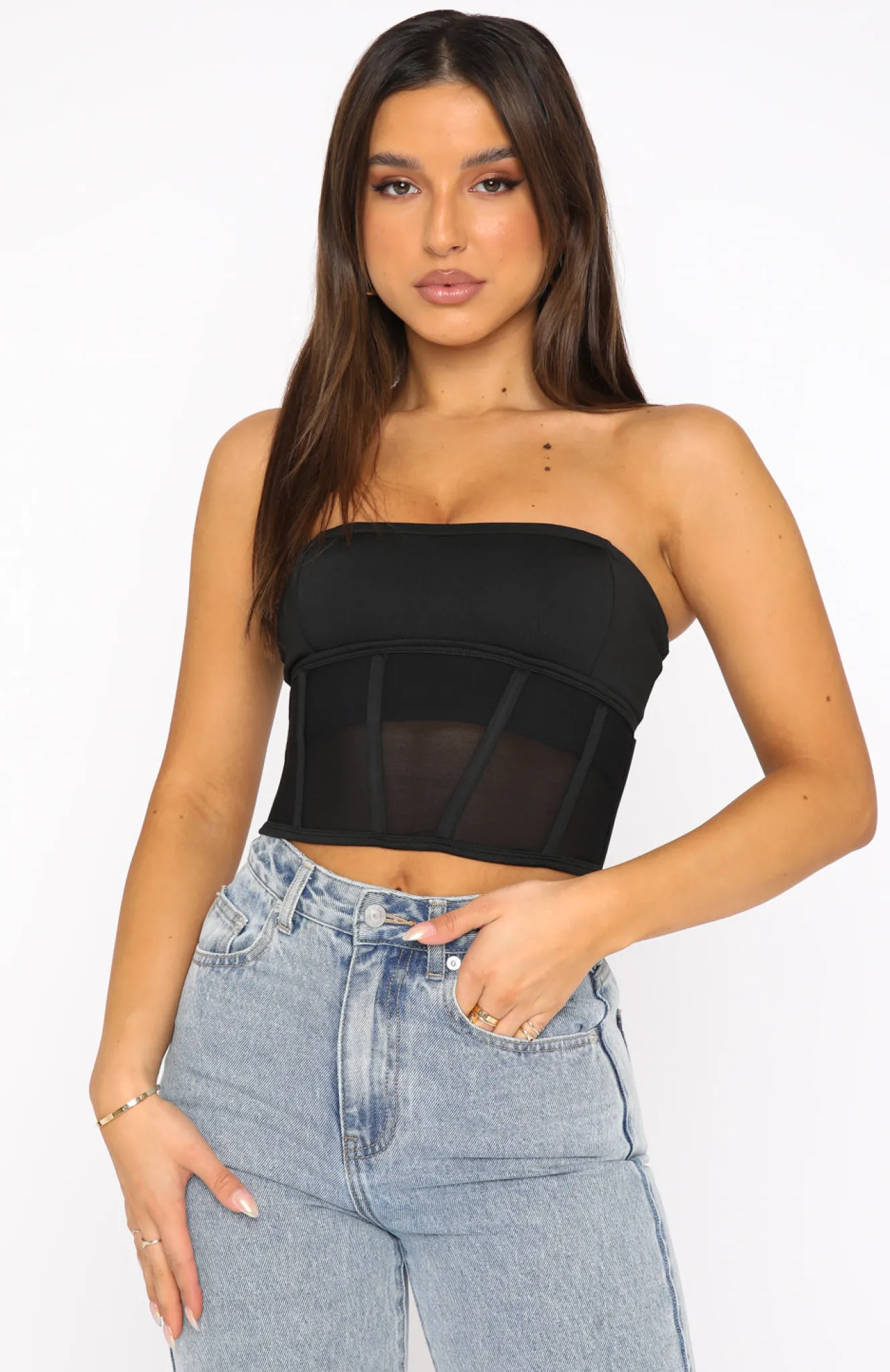 Shirts & Blouses | White Fox Boutique Crossed My Mind Corset Crop black